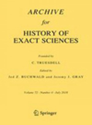 Archive For History Of Exact Sciences