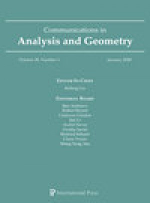 Communications In Analysis And Geometry