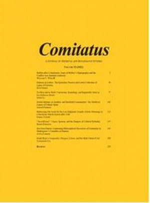 Comitatus-a Journal Of Medieval And Renaissance Studies