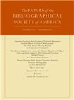 Papers Of The Bibliographical Society Of America