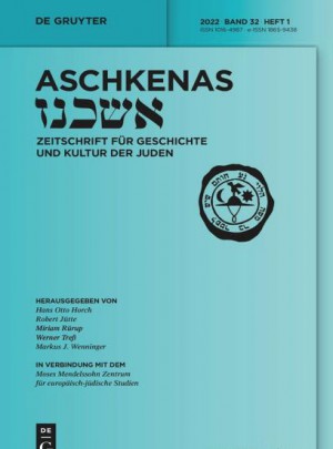 Aschkenas-zeitschrift Fuer Geschichte Und Kultur Der Juden