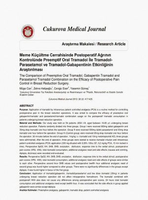 Cukurova Medical Journal